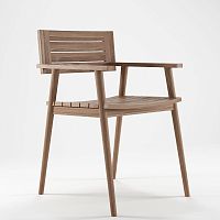 Contemporary chair VINTAGEoutdoorteaksolid wood base
