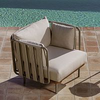 Contemporary club chair TEJAin synthetic fabricaluminumwith removable cushion