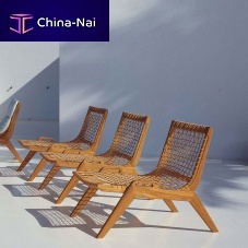 Contemporary fireside chair Synthesis fabricteakhandmade