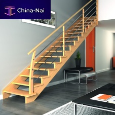 Straight staircase VOLUTIONquarter-turnspiralwooden step