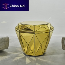 Contemporary pouf Gem Goldglassother shapes