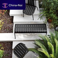 Contemporary garden bench EASYmetalwithout backrestwithout armrests