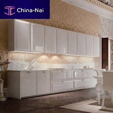 Traditional kitchen DIAMONDwoodenlacquered glassisland