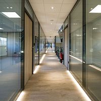 Removable partition EVIDENCE AIRglasswoodenaluminum