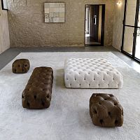 Contemporary pouf ROLLKINGfabricleathersquare