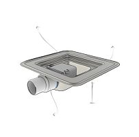 Stainless steel drain grate SQUARE DRAIN SD
