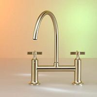 Countertop double-handle mixer tap VAIAchromed metalkitchen3-hole