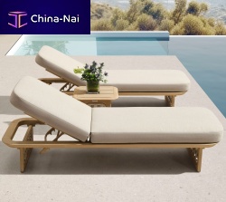 Contemporary sun lounger RIVASunbrella®woodenadjustable backrest