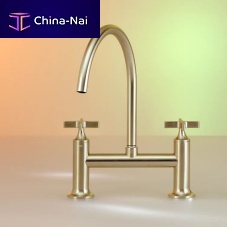 Countertop double-handle mixer tap VAIAchromed metalkitchen3-hole