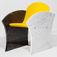 Contemporary chair DIVAindoorfabricmarble base