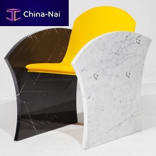 Contemporary chair DIVAindoorfabricmarble base