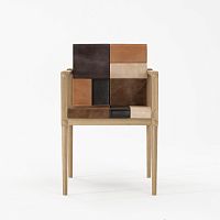 Contemporary chair KW05indoorleathersolid wood