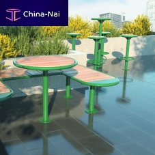 Contemporary dining table Nordhavnlarchpowder-coated steel baseround