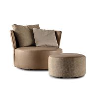 Contemporary armchair LOVE CHAIRfabricleathersolid wood