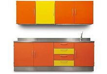 Contemporary kitchen stainless steelwith handlewith swing doors