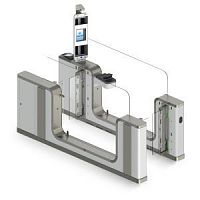 Automated airport border gate with RFID readerwith barcode readerwith facial recognition