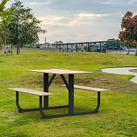 Contemporary table and bench set SYMPHONIE EXTREMEpowder-coated steelHPLgarden