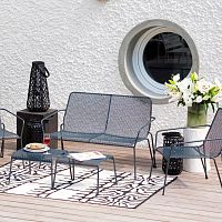 Contemporary garden bench AMBROISEsteelwith backrestwith armrests