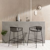 Contemporary bar chair JEANETTEgardenindoorfabric
