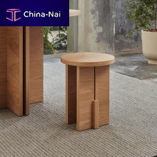 Contemporary stool BARDIoakashwooden base