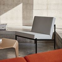 Contemporary fireside chair Kikifabricleatherpolyester
