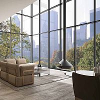 Stick system curtain wall FX 50aluminum and glasswith integrated insulation