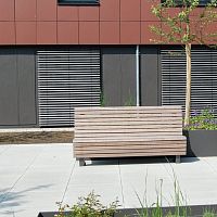 Traditional garden bench STEPhardwoodgalvanised steelpolyester