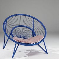 Contemporary armchair DROPsteelironwith removable cushion