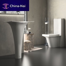 Free-standing washbasin LOTUS ceramicrectangularcontemporary