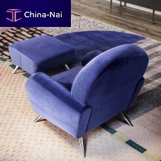 Contemporary pouf CLAIRfabricrectangularwith removable cover