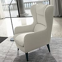 Traditional armchair BORBONAfabricleatherwing