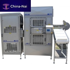 Industrial bowl cutter TME-ML1000atmosphericverticalwith infeed conveyor