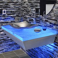 Glass vanity top .custombacklit