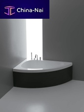 Corner bathtub SHARMacrylicwhiteblack