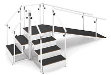 Corner rehabilitation staircase RE5001, RE5002with ramp
