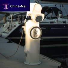 Pedestal with built-in light CORALelectrical distributionwater supplyfor docks