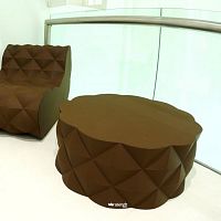 Contemporary ottoman Diamondcoated foamroundindoor