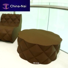 Contemporary ottoman Diamondcoated foamroundindoor