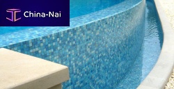 Outdoor mosaic tile poolfloornatural stone
