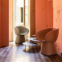 Contemporary chair Armadaindoorfabricpowder-coated steel base