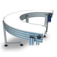 Belt conveyor curvedpackagefor packaging lines