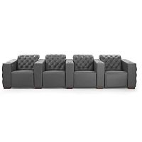 Full-grain leather cinema seating BROUGHAMhomeblackwith refrigerant cupholder