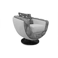 Art Deco armchair LEONARDOleatherfabricswivel