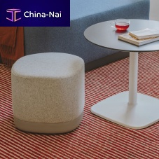 Contemporary pouf PUCK LOWfabricaluminumround