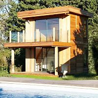 Red cedar pool house