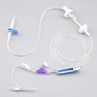 IV infusion set with drip chamberwith Y portwith stopcock