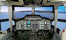Helicopter simulator trainingwith enclosed cockpit