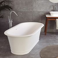Oval bathtub CLASSICfree-standingSolid Surfacewhite