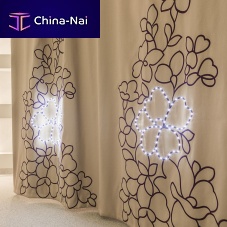 Curtain fabric DIMOUT MATT-BOUQUETfloral patternFR polyesterPES