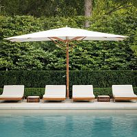 Contemporary sun lounger Monaco Sunbed Single Pool Editionfabricmahoganystainless steel